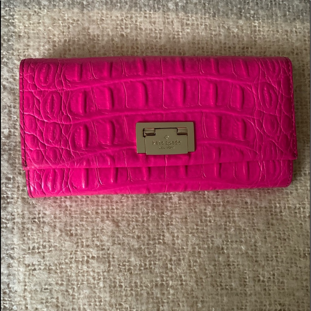 Kate Spade continental wallet bright pink